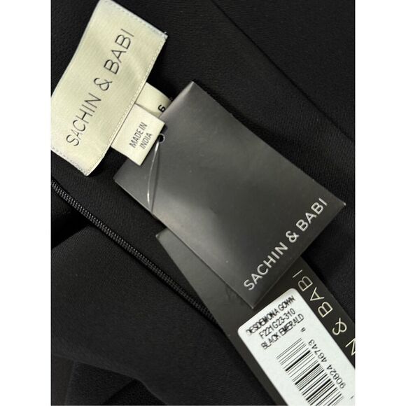 NWT SACHIN & BABI Desdemona Crystal-Detail Gown Emerald/Black Size 6 - Picture 13 of 14